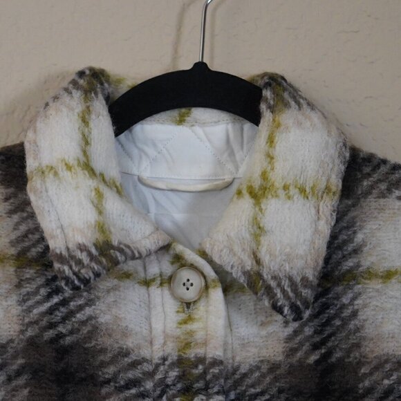 Aritzia Wilfred Free The Ganna Shacket Plaid Wool XS Oversized Gorpcore - Picture 4 of 11